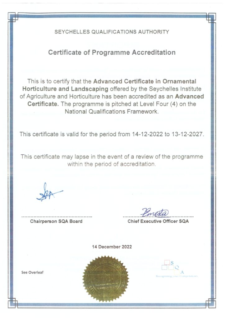 Certificate of Programme Accreditation -Advanced Certificate in Ornamental Horticulture and Landscaping_page-000