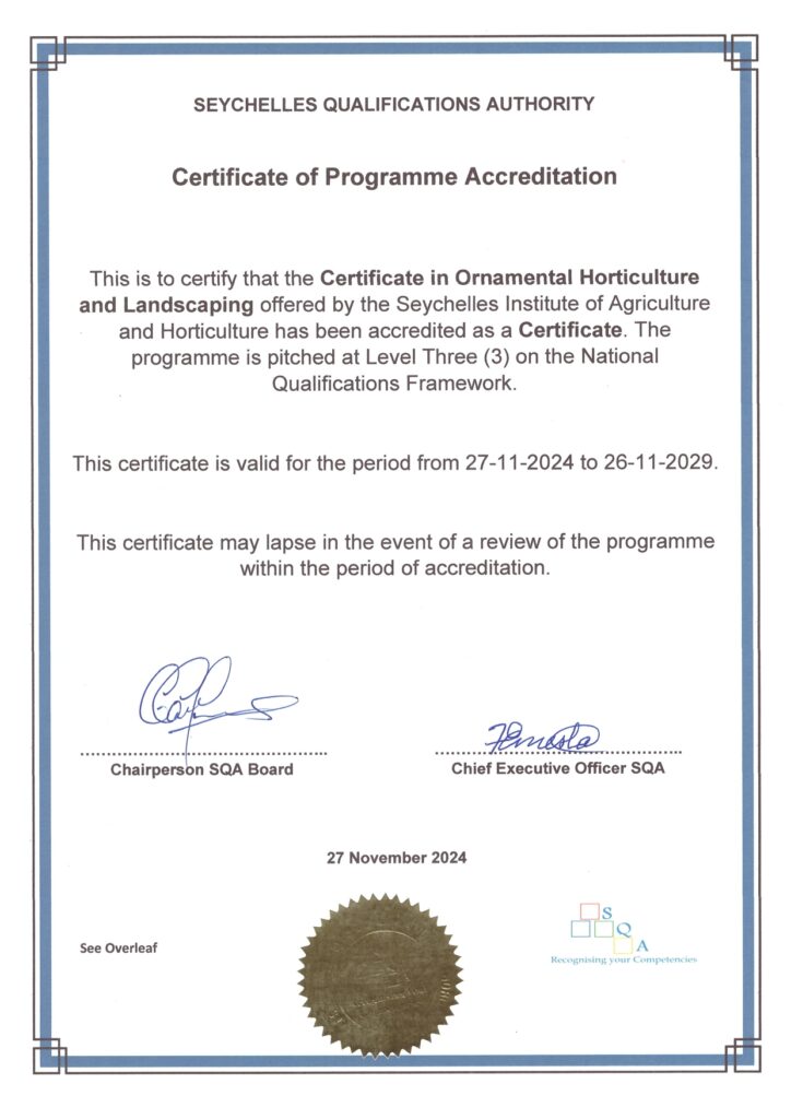 Certificate of Programmme Accreditation- Certificate in Ornamamental and Landscape Horticulture_page-0001