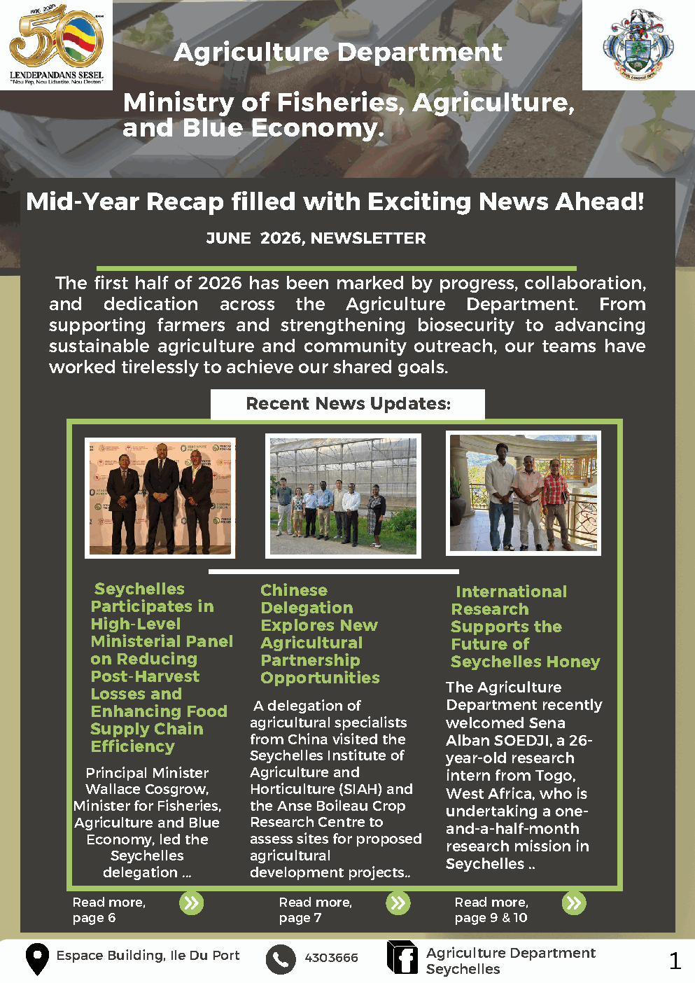 Agriculture Department Newsletter June 2026 - page 1