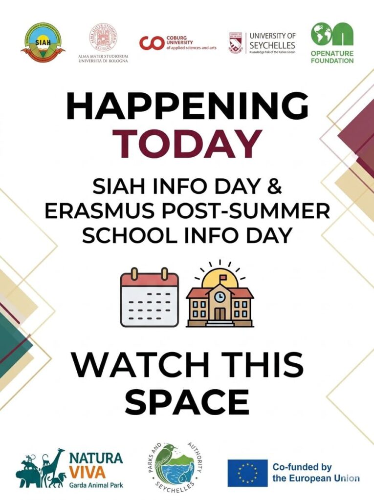 SIAH Info Day and Post-Erasmus Summer School Info Day poster, 23 September 2026.